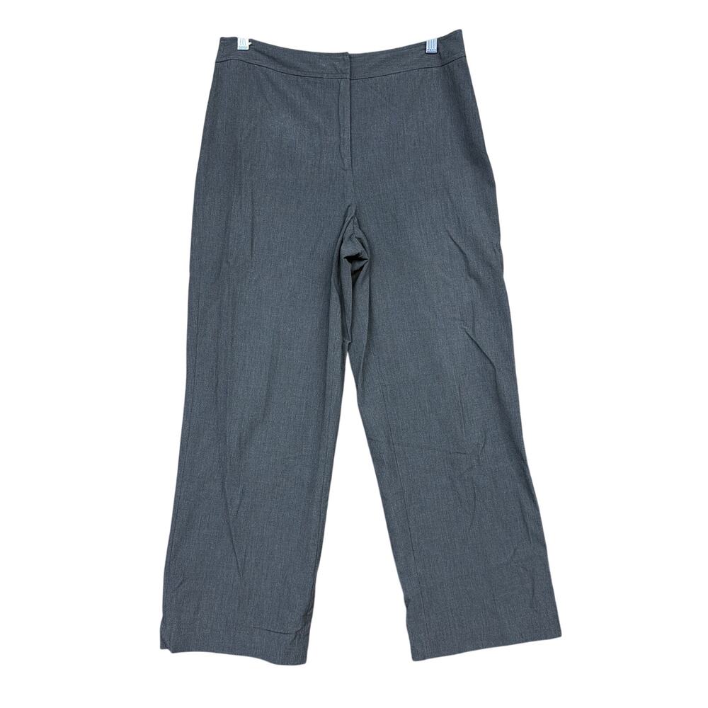 Talbots Womens Pants Gray Flat High Rise Petite Straight Loose Fit Stretch 8P